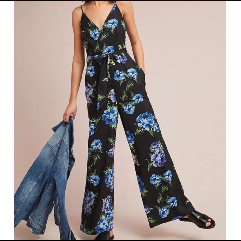 Yumi Kim Floral Blue First Class Jumpsuit Small